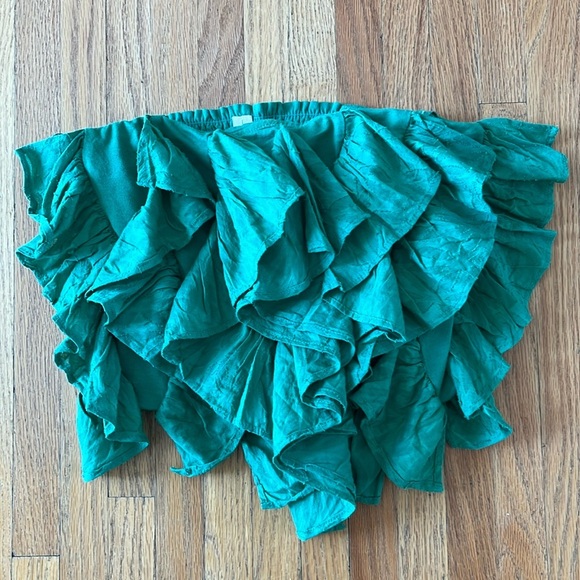 Anthropologie Tops - NWT Anthropologie Green Ruffle Tube Top